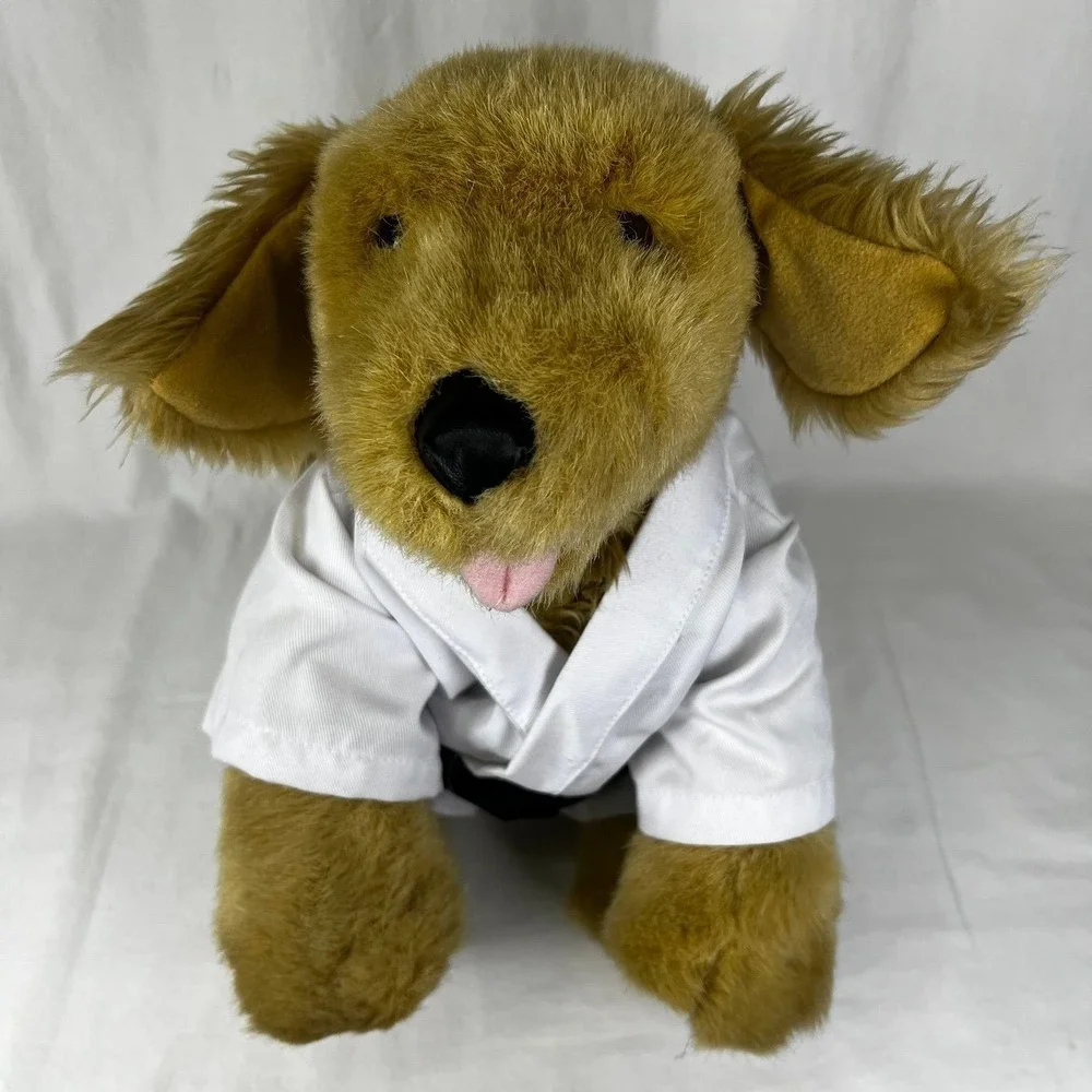 Build-A-Bear Golden Retriever Dog Plush Kids Brown Excellent Karate Gi Outfit